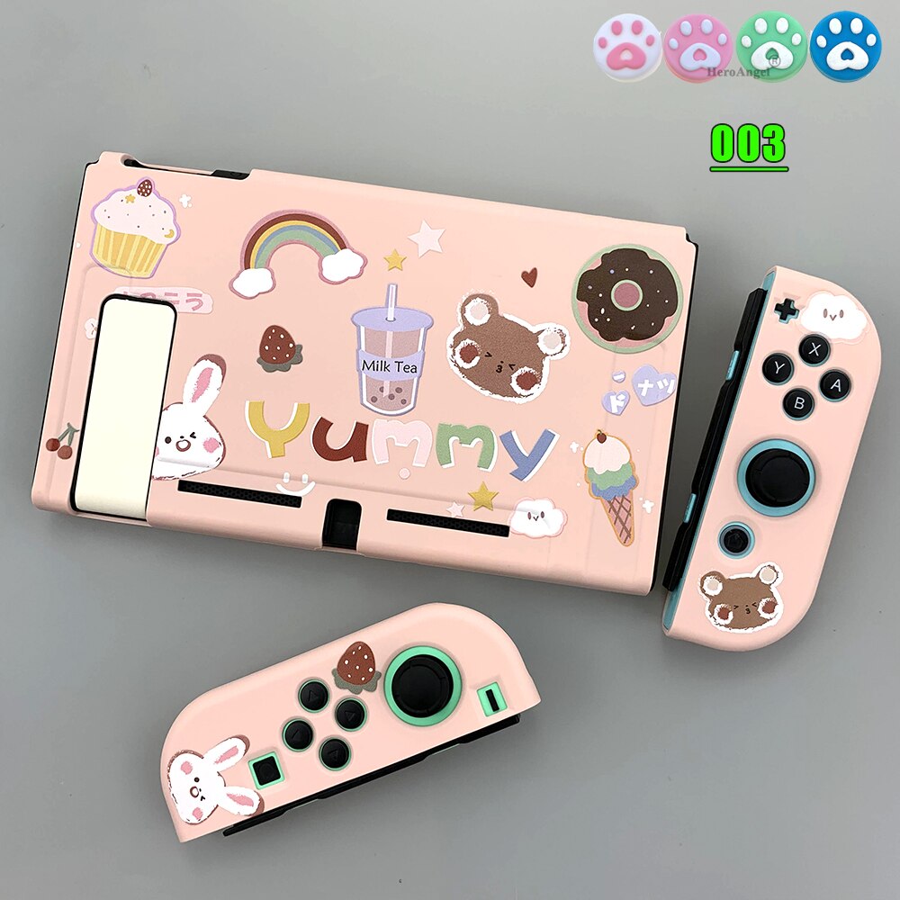 for Nintendo Nintend Switch Case NS NX Console Protective Soft Case Shell for Nintendos Switch Joy Con Colorful Cover: Pink 003