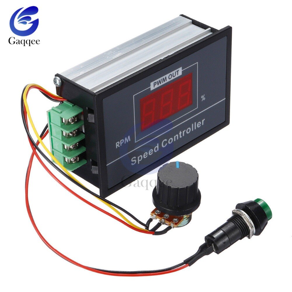 30A DC 6V-60V 12V 24V 48V 48V PWM controlador de velocidad del Motor pantalla LED Digital 0 ~ 100% ajustable 15KHZ con interruptor de potenciómetro