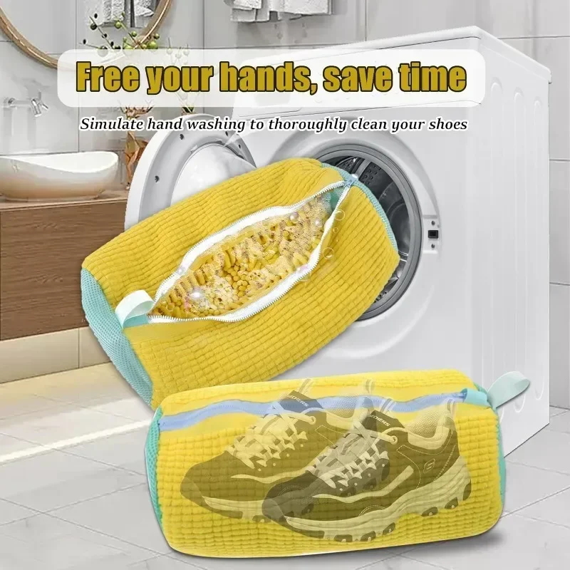 Laundry Bags Shoe Washing Machine Bag-with Zipper Laundry Bag with Rich Fluff Inside, Perfect for Sneakers and Casual Shoes