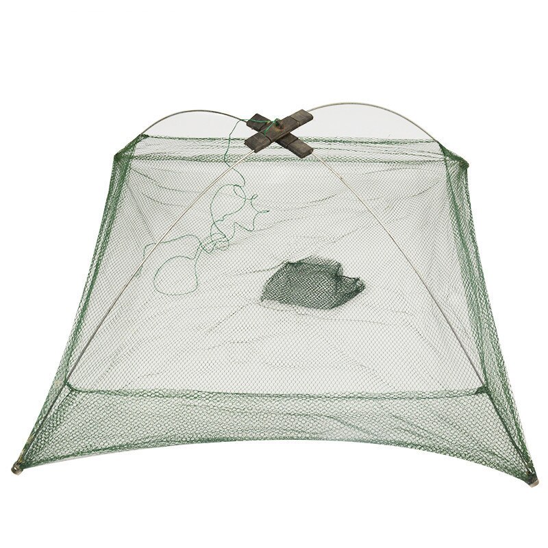 Filet de pêche carré en Nylon pliant appâts piège filet d'immersion pour attraper les poissons de crabe de crevettes réseau de pêche 60x60cm 80x80cm 100x100cm