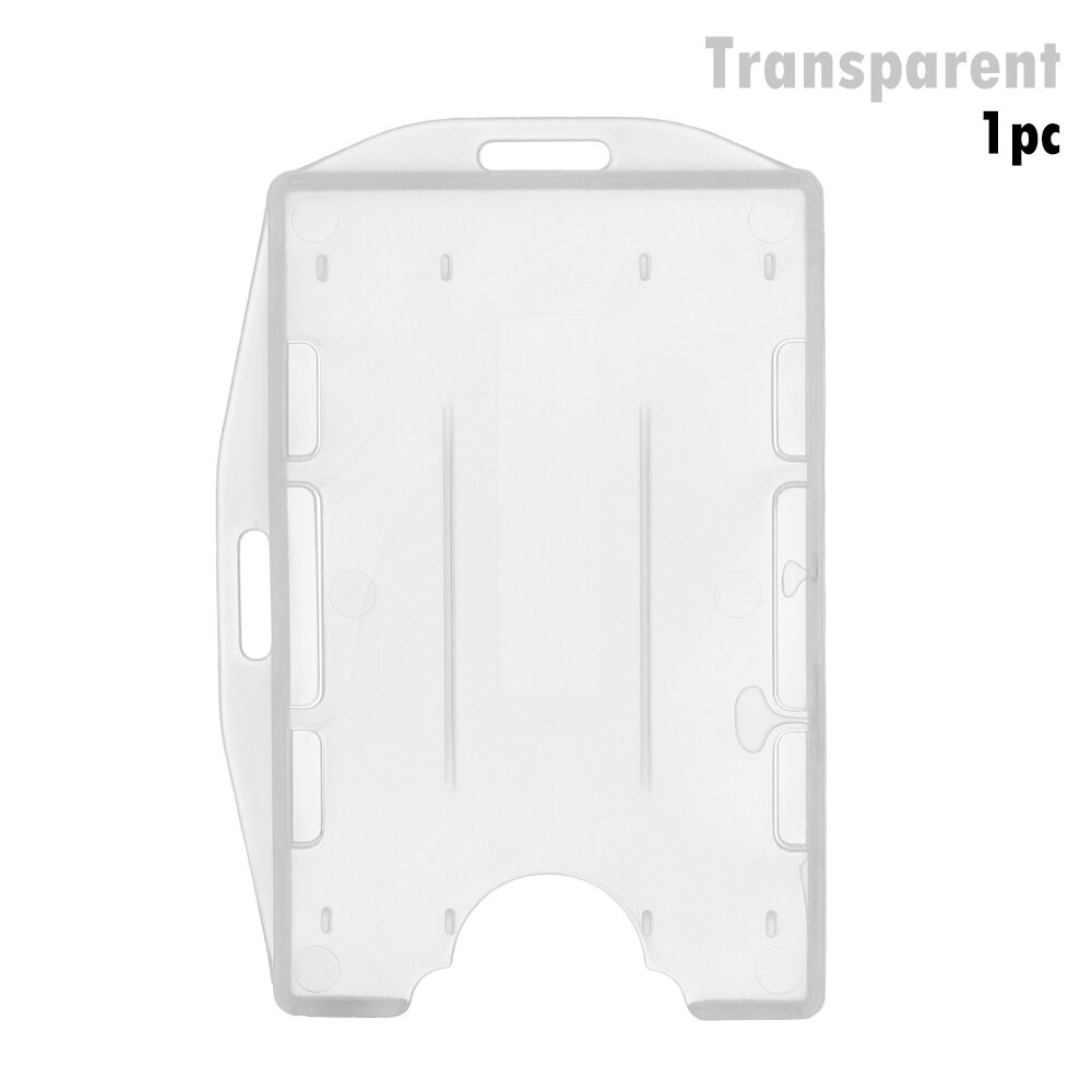 Portable Practical Durable Multi-use Hard Plastic Badge Work ID Card Holder Protector Cover Case Double Sided ID Card Box Supply: transparent
