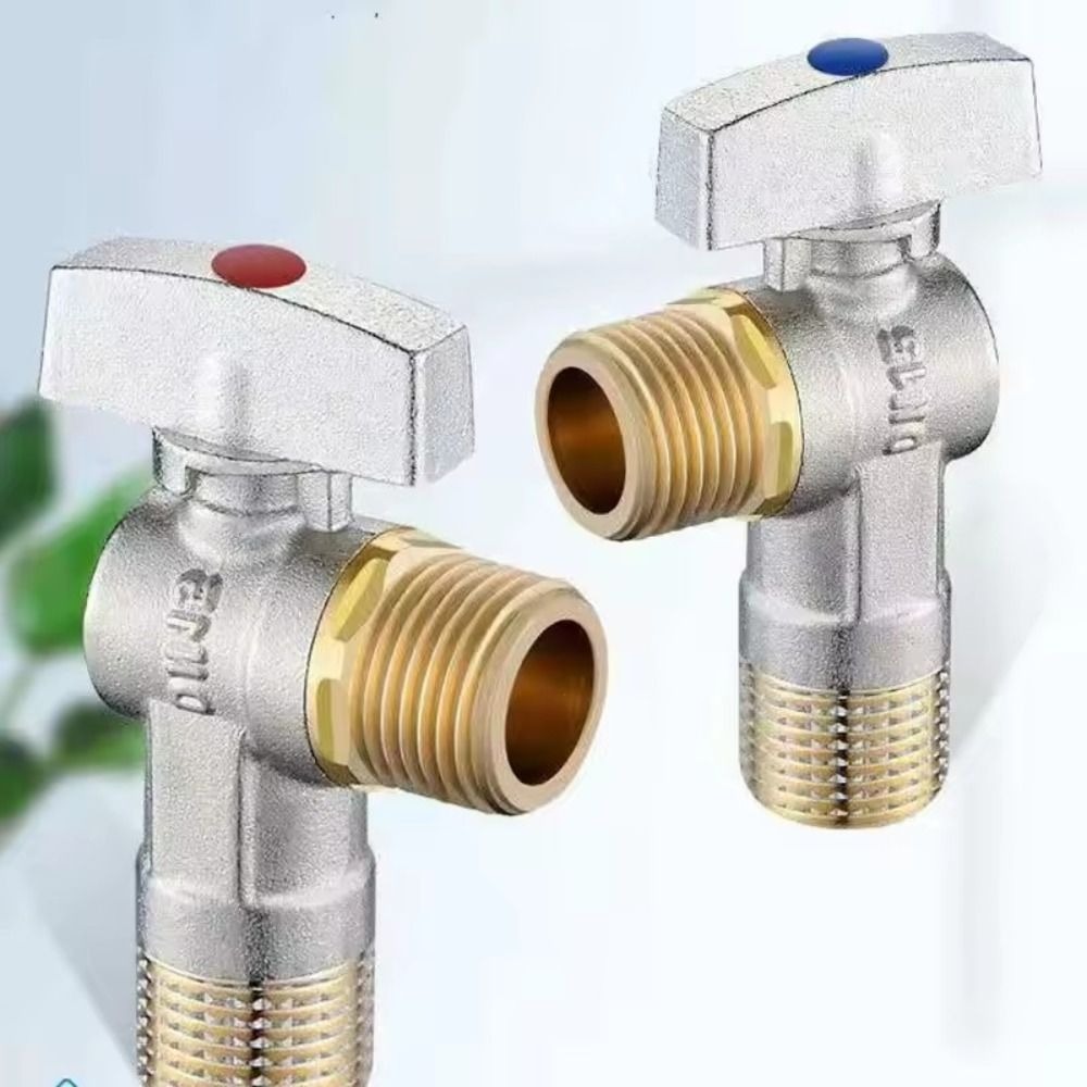 Valvole di arresto dell'acqua a grande flusso per acqua calda e fredda Valvole a sfera di ingresso in ottone G1/2 "con maniglia Nucleo a sfera con valvola angolare durevole