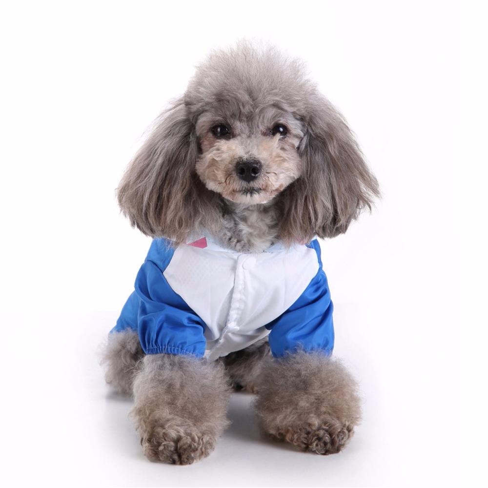 Large Dog Raincoat Clothes Waterproof Rain Jumpsuit For Big Medium Small Dogs Golden Reflective Outdoor Pet Clothing Coat Blue