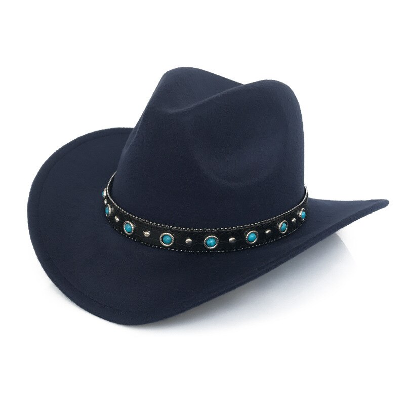 Summer Men Cowboy Hat Women Retro Vintage Turquoise Leather Strap Cowboy Cowgirl Caps Western Summer Sun Hat B87: 4