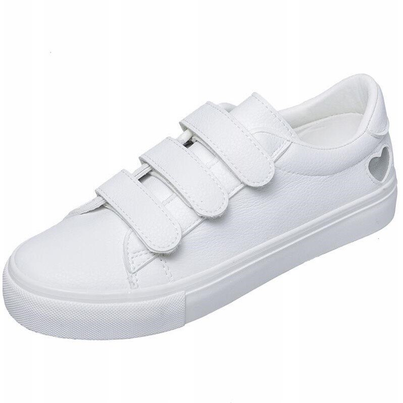 white flats sneaker shoes for woman Casual Flat Cross-Strap Student Sneaker shoes chaussures femme F90128: white sliver / 37