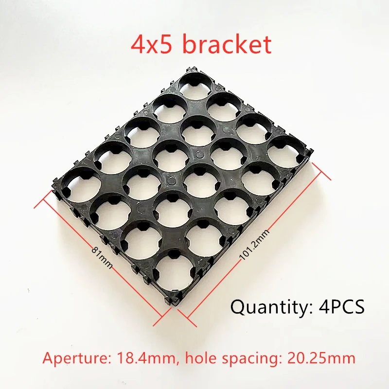 18650 Batterijhouder - Cilindrische Plastic Beugel - Anti-Vibratie - Li-ion Batterij Spacer Pack: Zwart