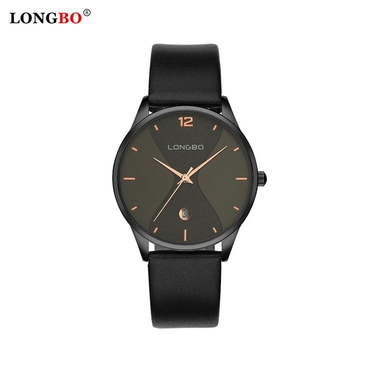 LONGBO7315 Casual Paar Quartz Horloge Japan Quartz Vrouwen Horloge Lederen Band Heren Horloge: Goud