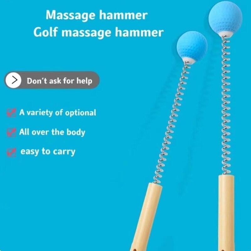 Meridian Hammer zurück Massage Handheld Multifunktions Massage Hammer Golf Massage Hammer Holzgriff Massage Ball Massagegerät