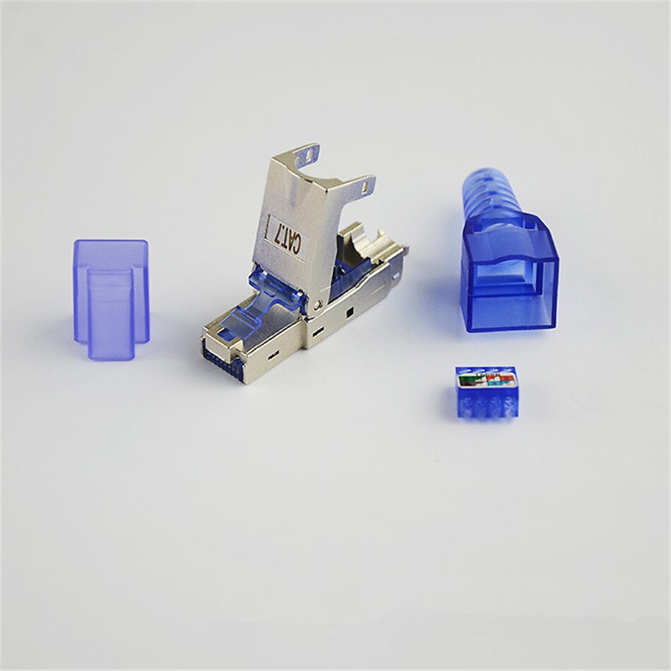 RJ45 Stecker Katze7 Geschirmt 10Gbps Toolless Crimpen Internet Stecker Ethernet Kabel Katze 7 Computer Netzwerk lan Kabel rj 45 Adapter