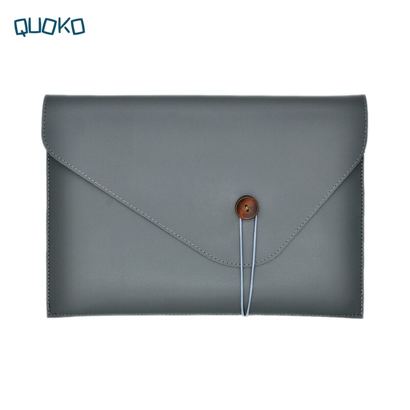 Retro Style 14 Inch Laptop Sleeve Case For MacBook Pro14 PU Leather Laptop Bag For Huawei MateBook 14.2 Dell Pouch: GRAY