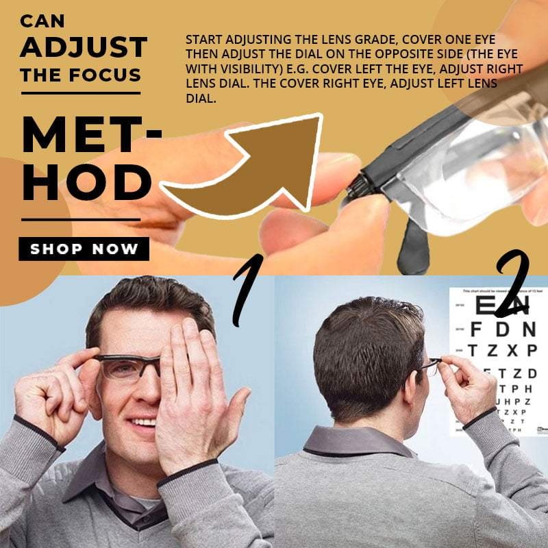 Focus Adjustable Eyeglasses -3 To +6 Diopters Myopia Glasses Reading Glasses Adjustable Focal Length Reading Glasses TR90