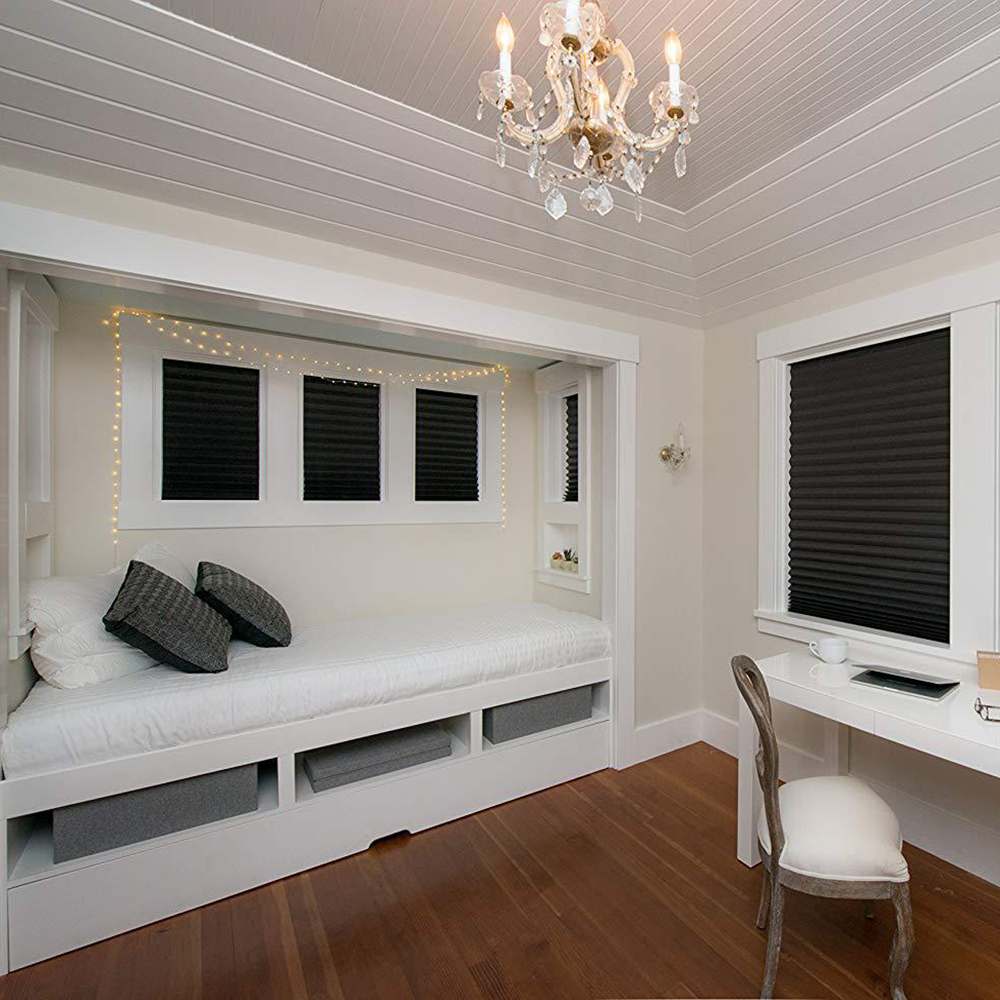 Self-Adhesive Pleated Blinds Half Blackout Windows Curtains for Kitchen Bathroom Balcony Shades For Office Window Shades Decor