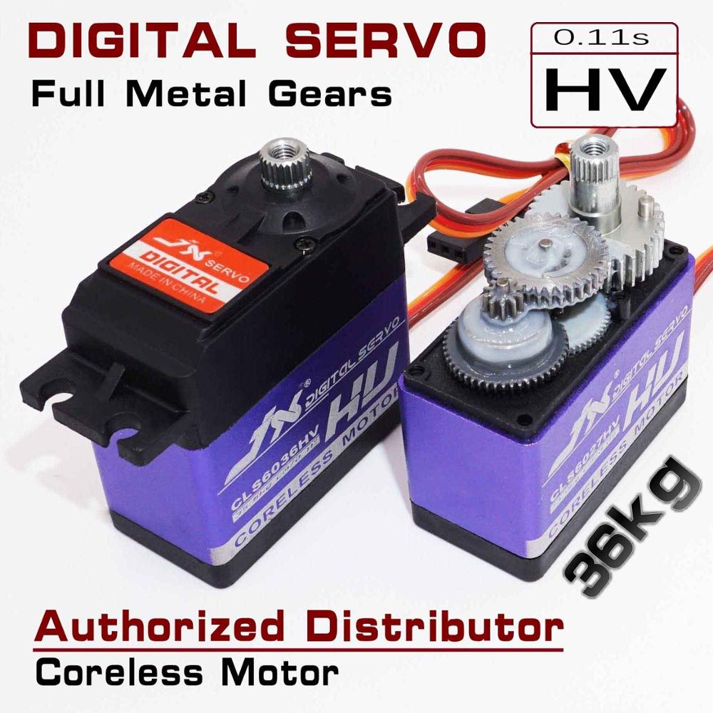 Jx cls 6036hv 36kg 8.4v hoge spanning grote koppel kernloze digitale servo metalen tandwielen behuizing voor rc auto/vliegtuig/boot/robotarm
