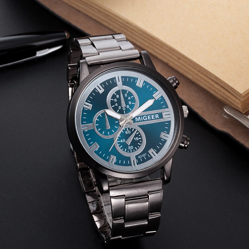 Часы Mode Luxe Heren Horloge Crystal Rvs Analoge Quartz Horloge Mannen Business Relogio Masculino Reloj