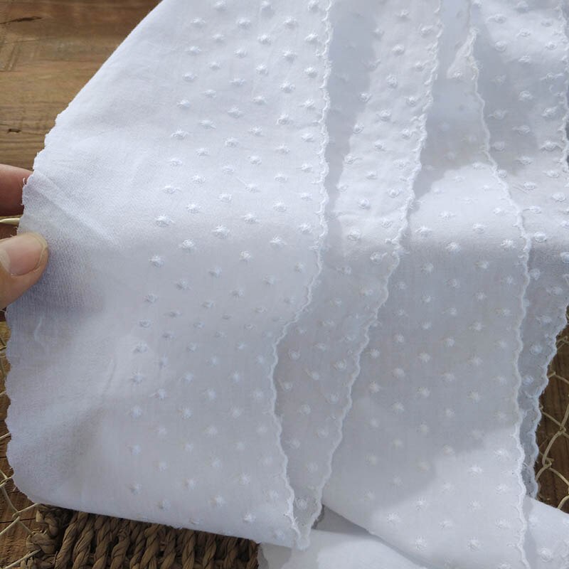 En meter blomsterbroderet hvid bomuldsbånd til diy tøj syning stof 10cm blonder trim hjem tekstil gardin dekoration