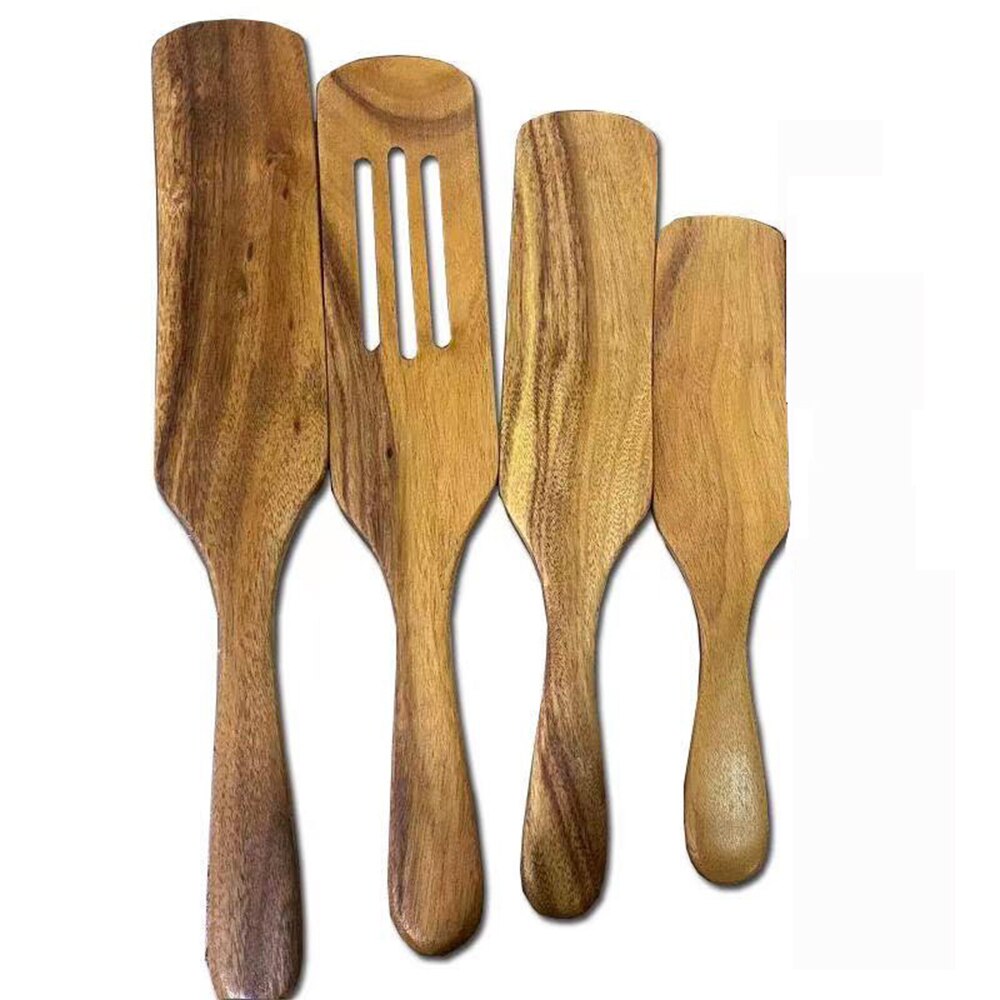 Teak Natürliche Holz Kochgeschirr Küche Utensilien Kochen Werkzeuge setzt Geschirr Geschirr Geschirr Löffel Schaufel Sieb Holz Bausatz: Grün