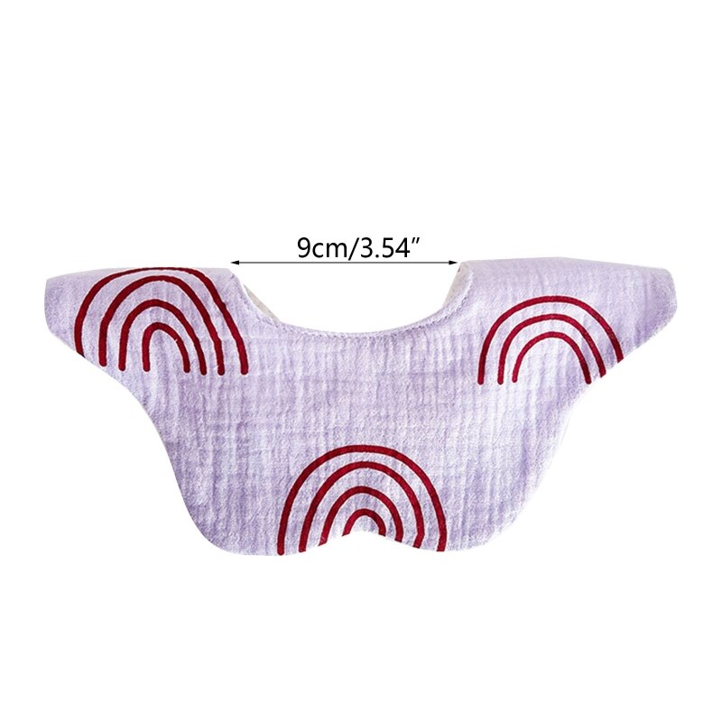 Cartoon Gedrukt Baby Bib Ronde Bloemblaadje Speeksel Handdoek Comfortabel Katoen Ademend