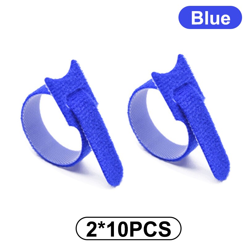 Zabezpieczenie kabla ładującego do telefonów uchwyt na kabel oplot na kable klip do myszy przewód ładowarki USB zarządzanie organizer do kabli: B 20Pcs-Blue