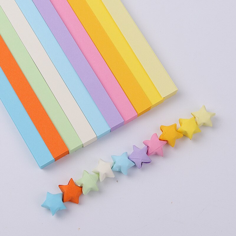 540 hojas de tiras de papel de Origami Stars, papel plegable de 27 colores, colorido, doble cara, estrella de la suerte, Origami DIY, artes hechas a mano, decoración del hogar: Gris claro