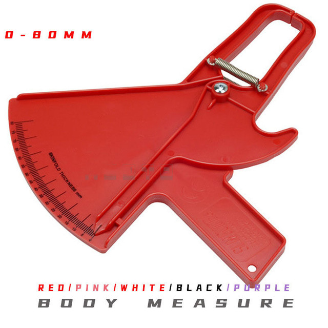 Dubbele Veren 80Mm Huidplooi Remklauw Lichaamsvet Body Fitness Tester Analyzer Vet Meten Afslanken Meting Tool: RED