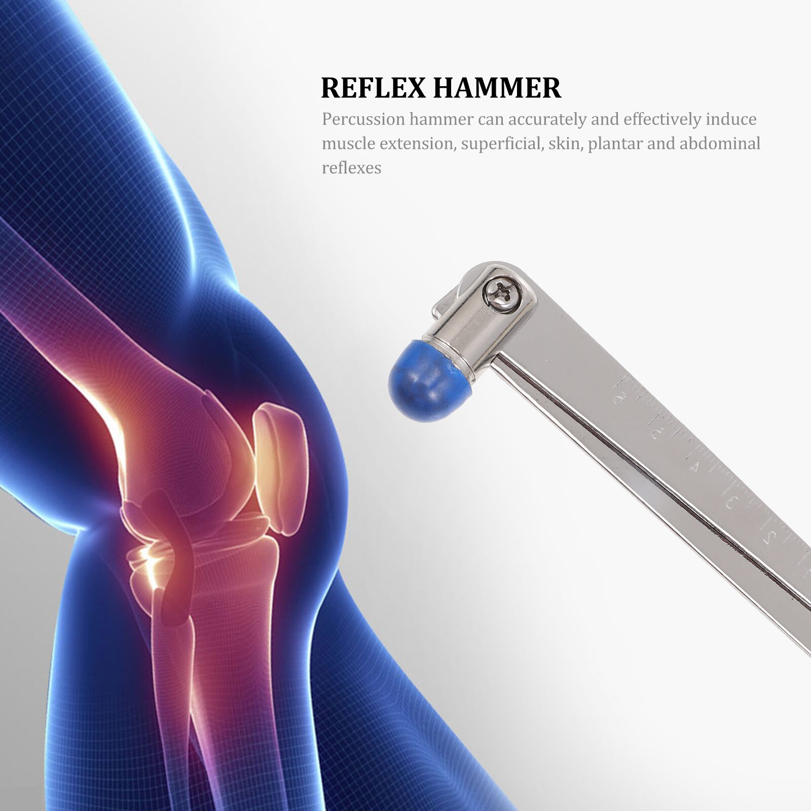 Neurological Hammer Multi-functional Diagnostic Equipment Percussion Hammer (Silver)