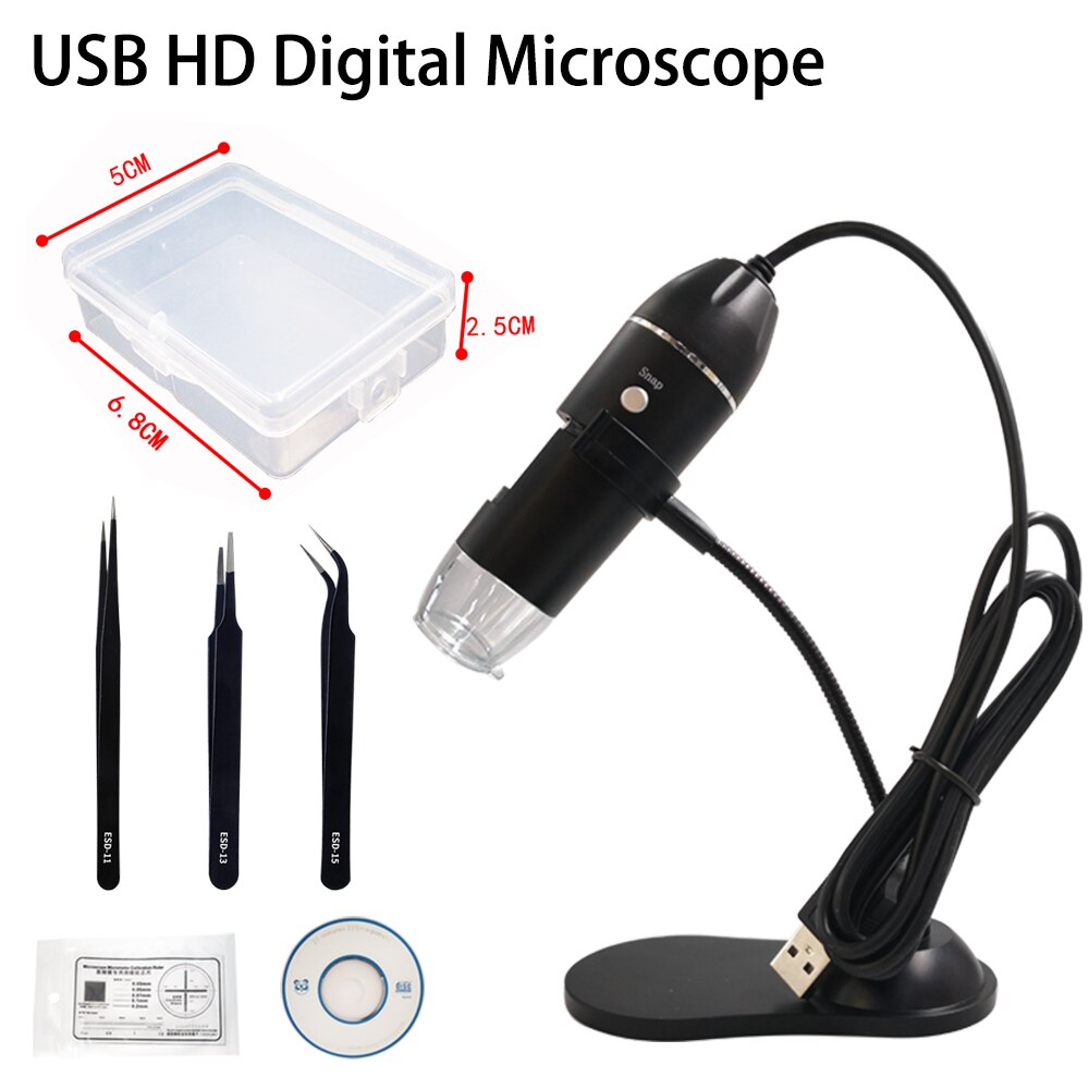 1600X 1000X USB Microscope Handheld Portable Digital Microscope USB Interface Electron Microscopes with 8 LEDs with Bracket: 1600X / Metal bracket 3