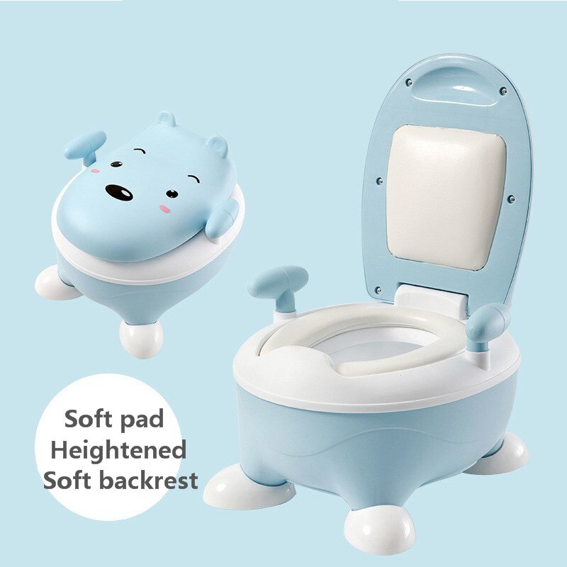 Dossier confortable dessin animé Pot enfants Pot bébé toilette pour garçons enfants bébé Pot formation filles Portable toilette bassin: Heighten blue 3