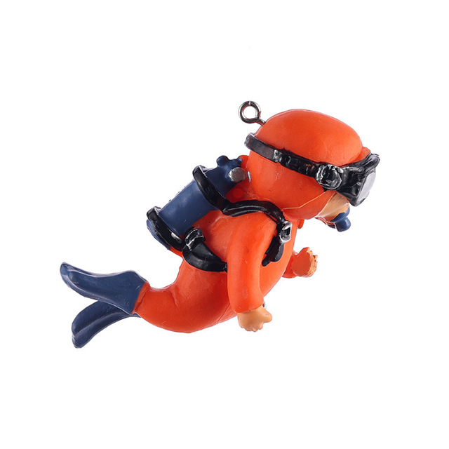 Fish Tank Decoration Floating Diver Ornaments Set Blue Guy Figurines for Underwater Scenery Bottom Aquarium Decor