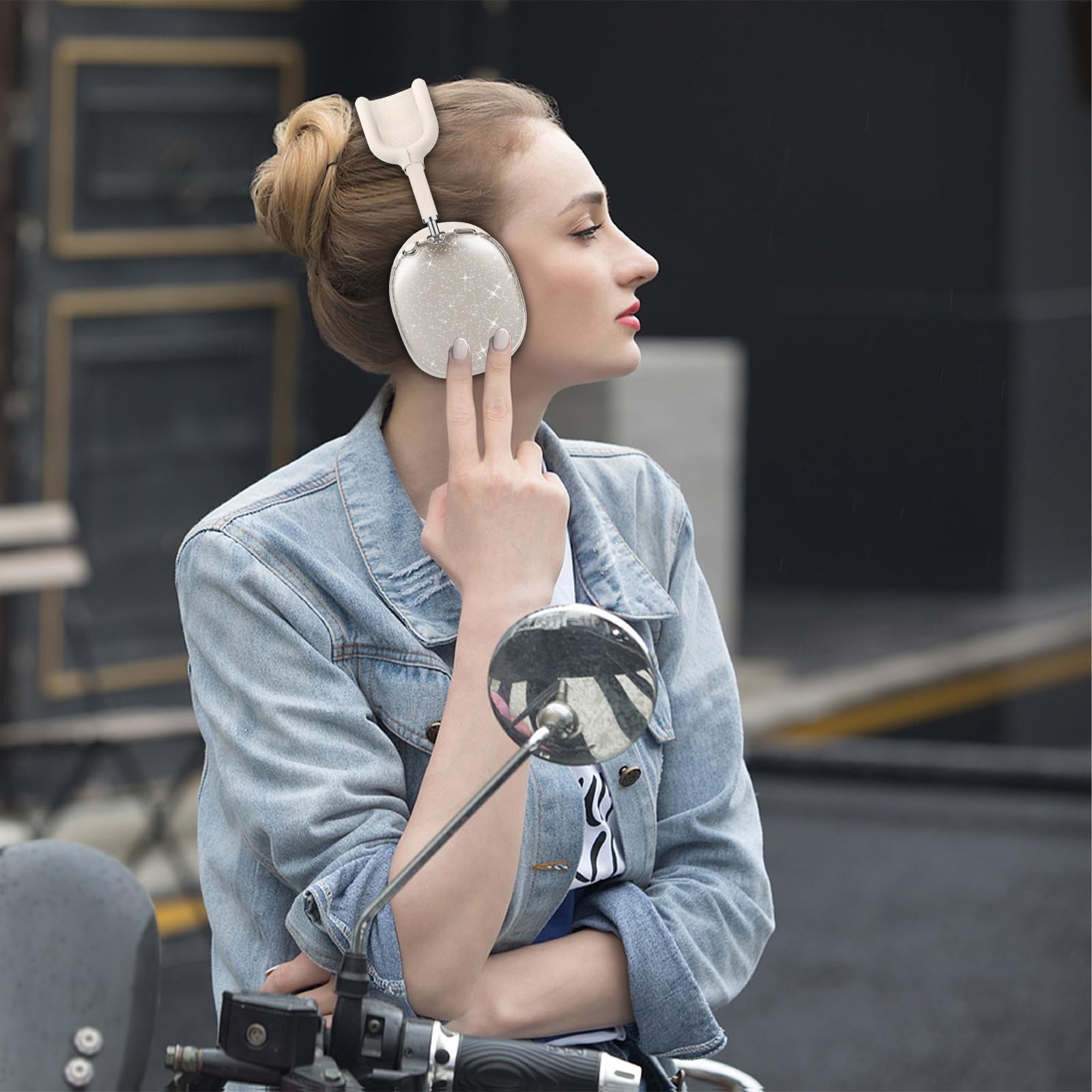 Star Glitter Skyddsfodral för AirPods Max - USB C Hörlurar Tillbehör - Silikon