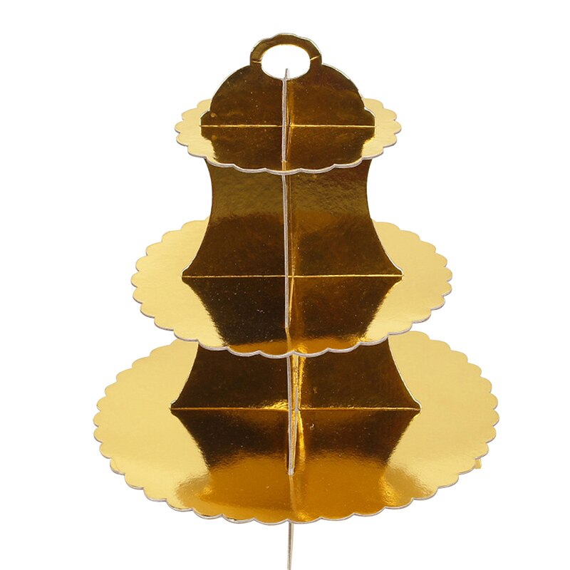 3-Tier Round Cardboard Cupcake Stand Pastry Serving Platter Party Dessert Tower