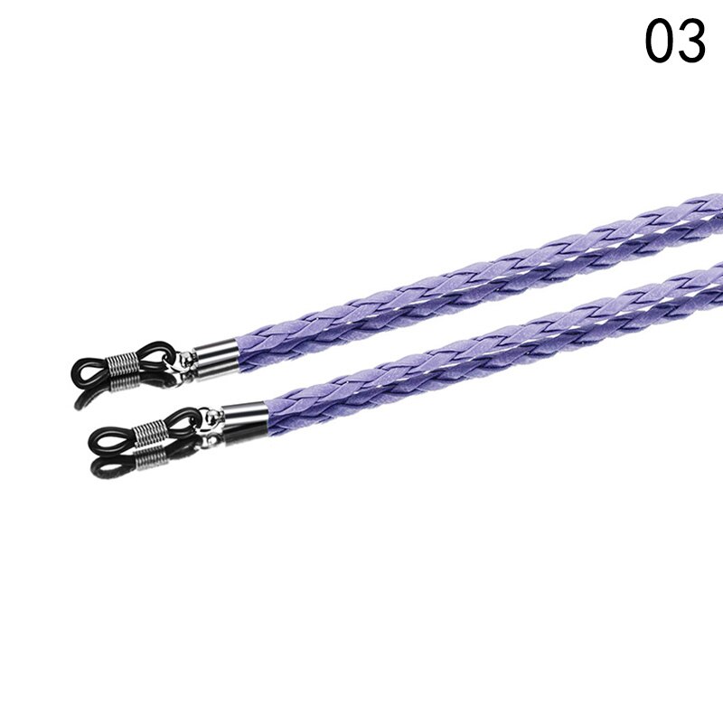 Leather Glasses Neck Strap Colorful Outdoor Sports PU Non-Slip Adjustable End Thick Twist Braid Unisex Eyeglasses Holder