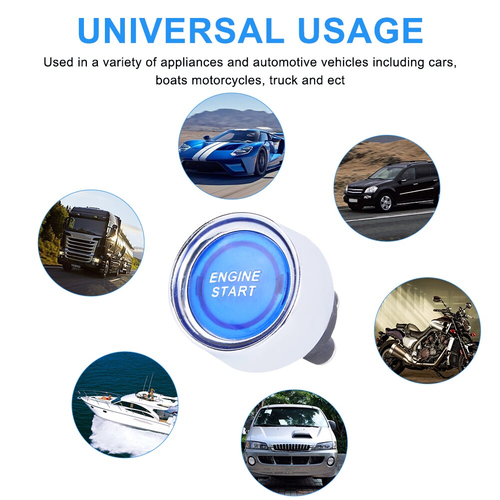 Universal 12V Car Engine Start Switch Push Button Protective Decorative Ignition Starter 12V 50Amp Engine Switch Car Accessories