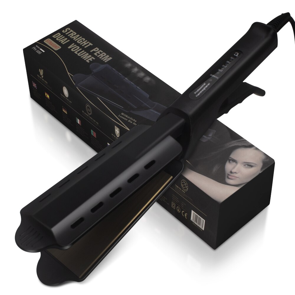 Stoom Stijltang Vier-Gear Temperatuur Aanpassing Keramische Toermalijn Ionische Nat Droog Haar Stijltang Vrouwen Styling Tool: Steam Straighter / Au