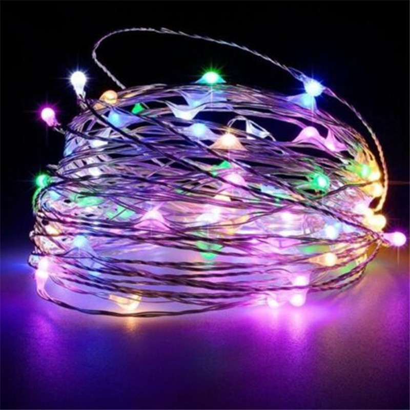 Led Strings Koperdraad 3XAA Batterij-aangedreven Kerst Bruiloft Decoratie 2M 5M 10M 100LED String Fairy Lights: green / K