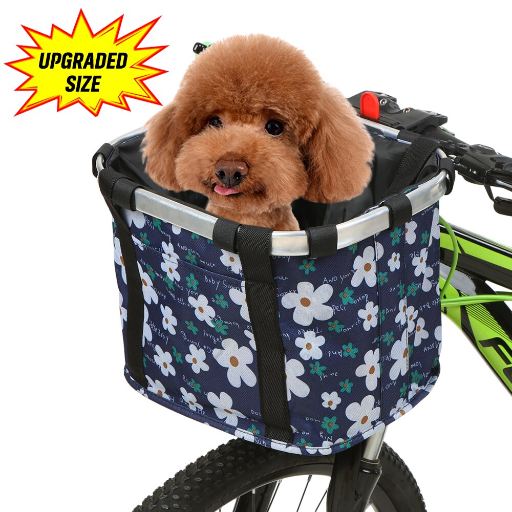 Pets Cat Seat Dog Bicycle Basket Waterproof Pets Seat Bicycle Basket Front Removable BIke Basket Carrier Bag Cycling Accessories: B