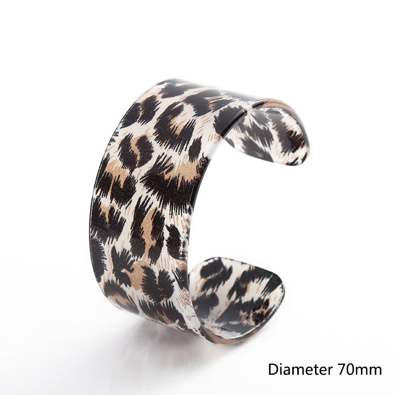 De de carey brazalete acrílico brazaletes anchos pulsera para las mujeres Vintage resina ronda leopardo joyas de boda de última de una pieza: 026