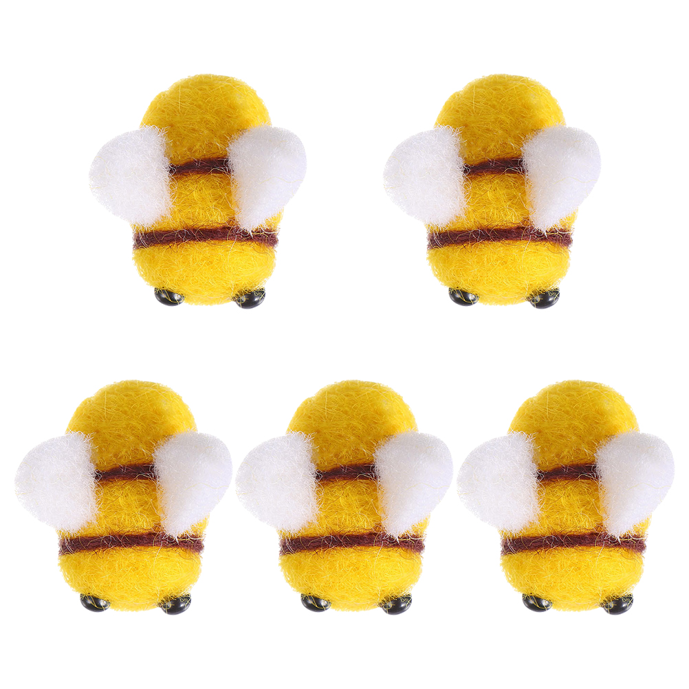 5Pcs Wool Felt DIY Small Bee Decor Craft DIY Decoration for Clothes Hat: Default Title