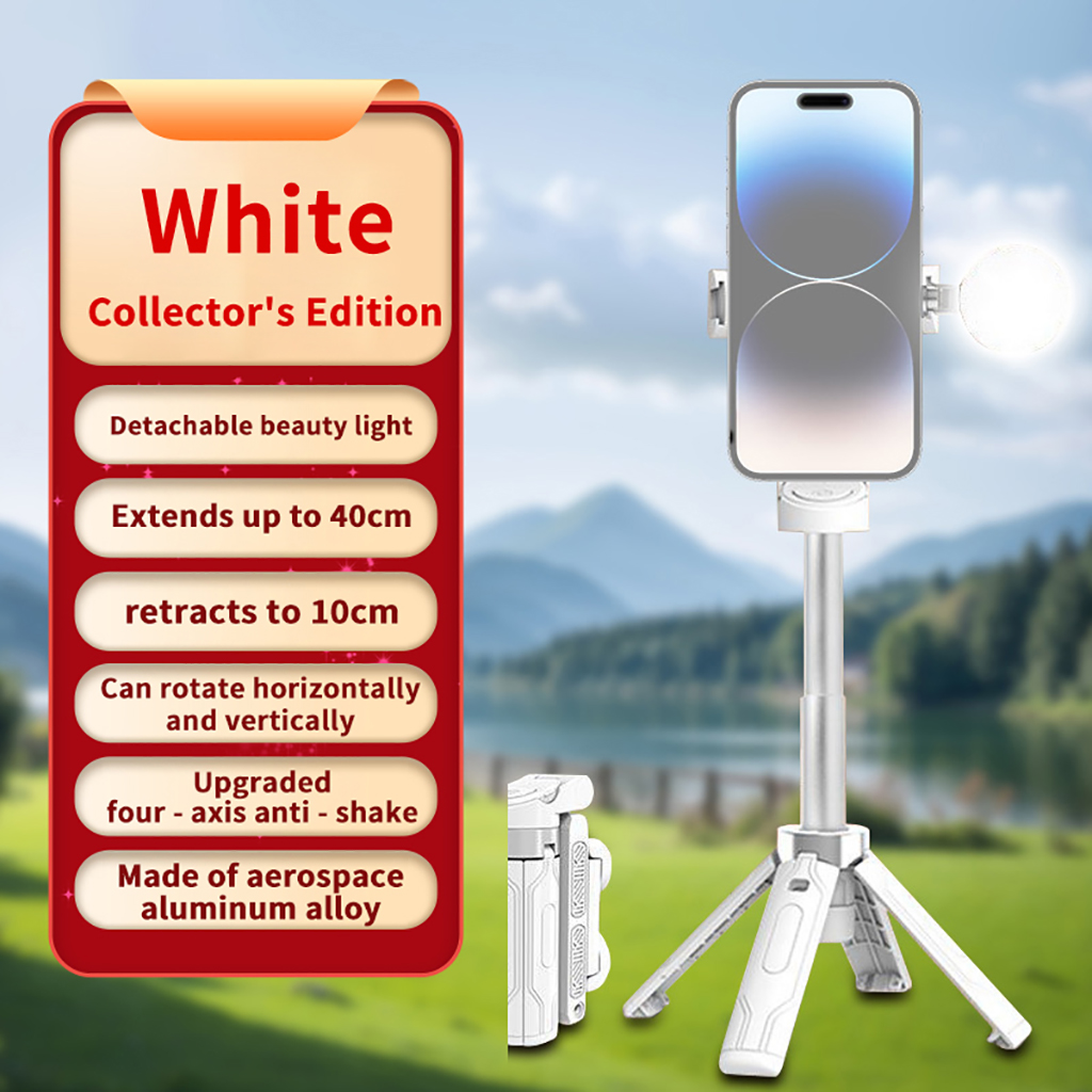 Mini treppiede per selfie stick Supporto per telefono 3in1 con telecomando staccabile Supporto per telefono anti-vibrazione per selfie da viaggio portatile: CRYSTAL