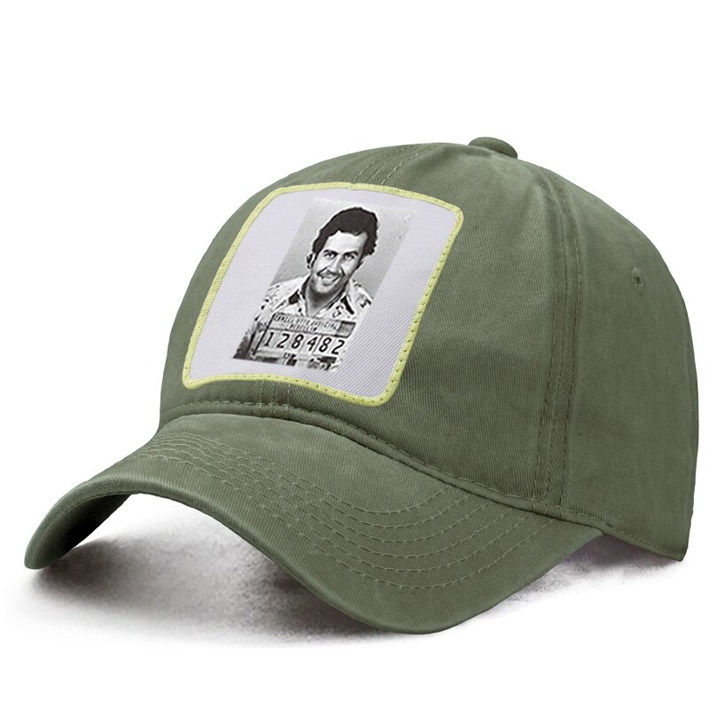 Gorra de béisbol de Pablo Emilio Escobar Gaviria para mujer, gorro de béisbol estilo Harajuku, Hip Hop, padre, camionero sólido, Snapback, Boinas de cola de caballo: Drak Green 6