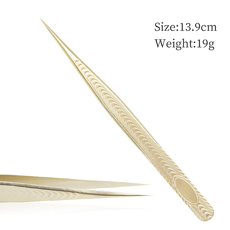 1 pz pinzette per estensione ciglia clip per sopracciglia in acciaio inox decorazioni in oro pinzette antistatiche per ciglia finte forniture per strumenti di trucco: giallo