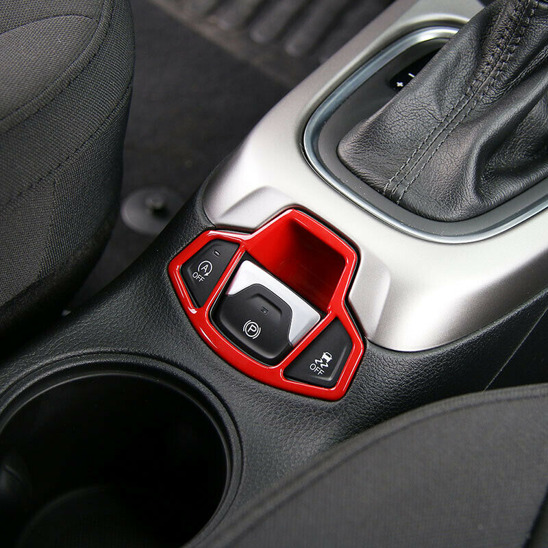 Quadro de freio de mão eletrônico interno do carro capa guarnição-vermelho para jeep renegado jeep compass 2015-2019