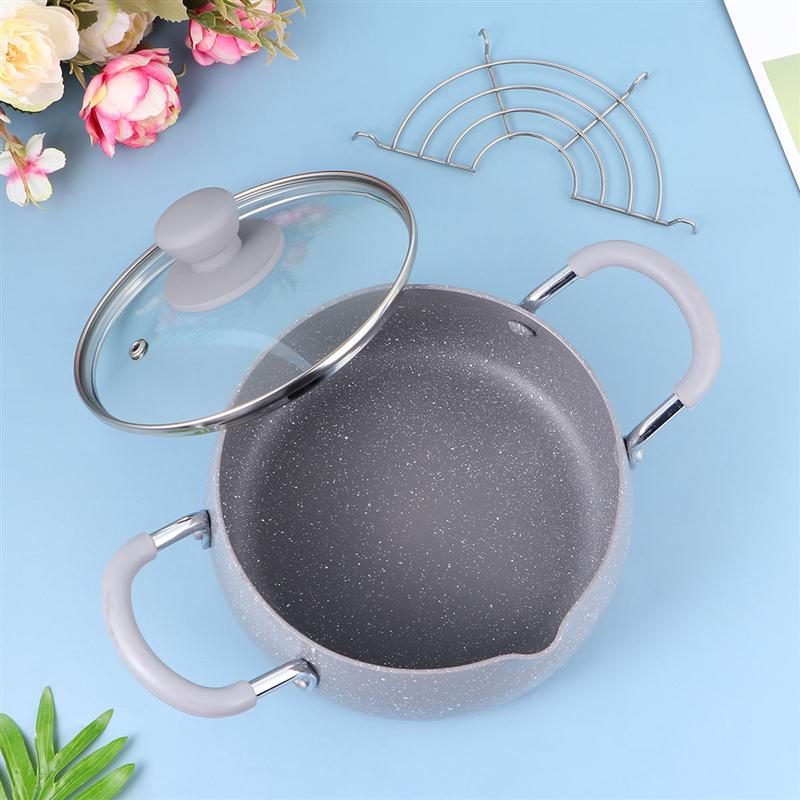 1pc Household Frying Pot Mini Frying Pan Universal Fryer Tempura with Oil Strainer Rack and Lid for Induction Cooker Gas Stove