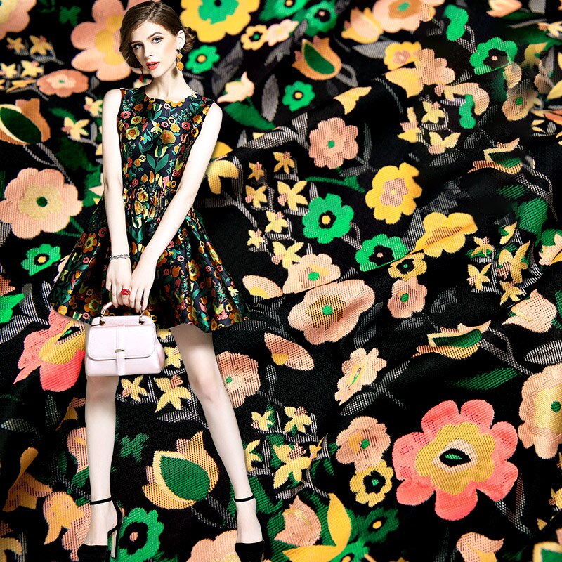 Jacquard brokad tyg satintyger sömnadsmaterial för satängklänning，klänning med broderi， mörkläggningsgardin