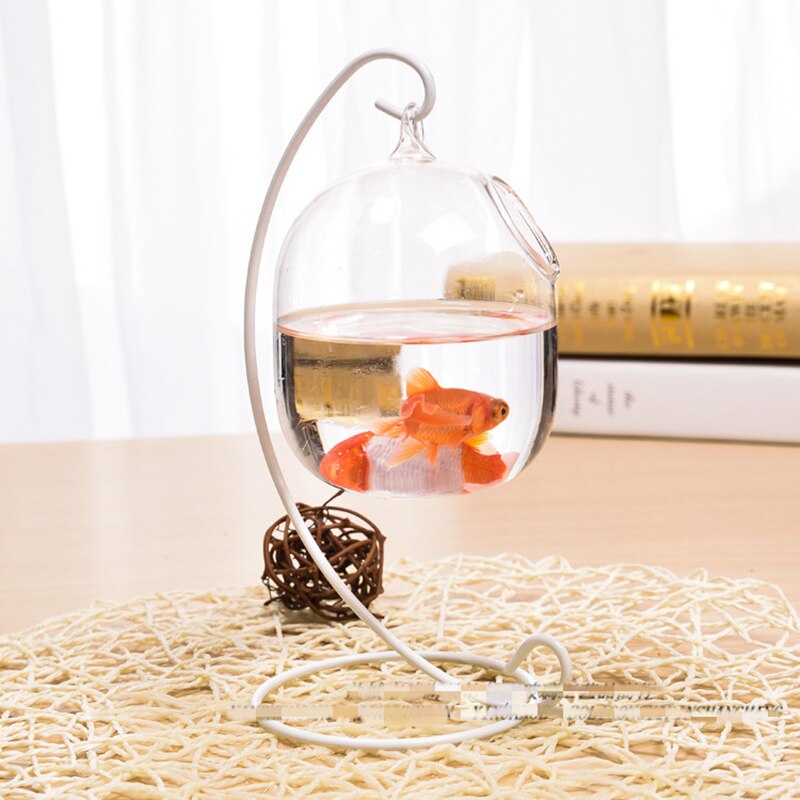Guldfisk glas kugle hængende økosfære akvarium akvarium skål blomst plante vase bordskål til tilbehør til små kæledyrsforsyninger