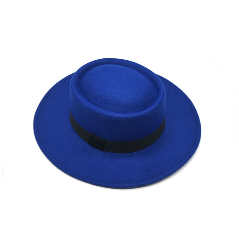 Vinter efterår sejler flad top hat til kvinder & #39 ;s mand bred skygge damer fedoras hat jazz cap klassisk bowler feminino gorra: 7