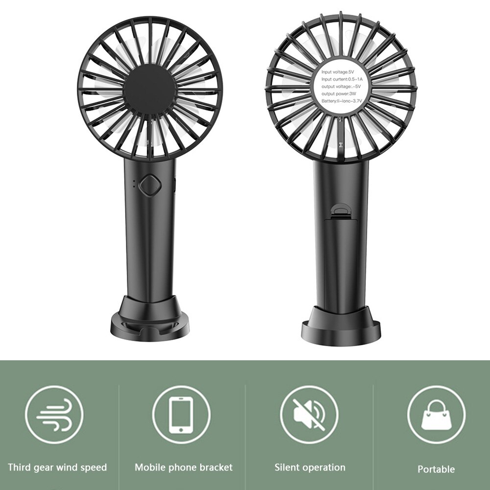 Mini Draagbare Handheld Fan Usb Oplaadbare 3 Speed Fan Thuis Desktop Luchtkoeler Zomer Outdoor Reizen Radiator Elektrische Ventilator