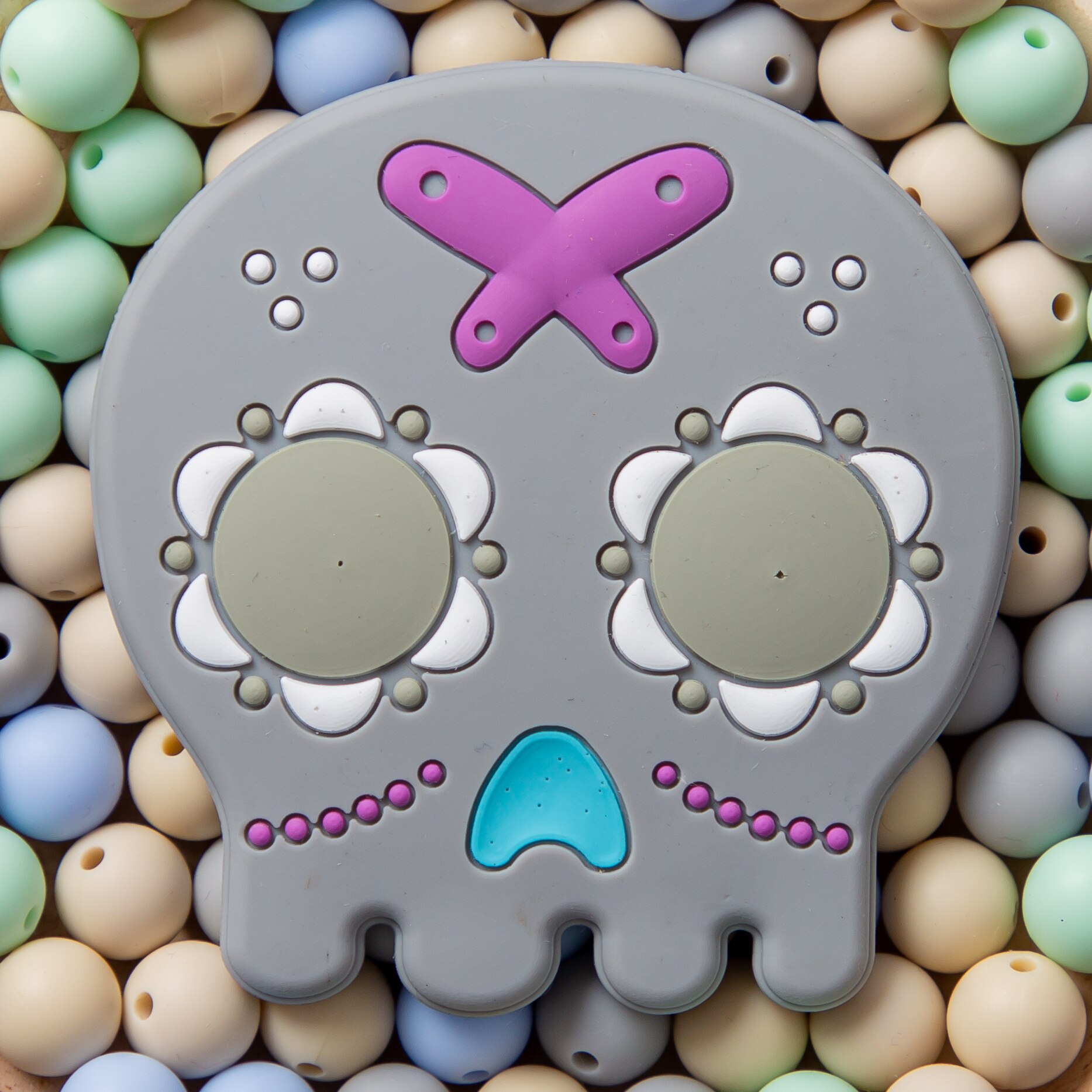 5 sztuk/partia Halloween kształt dyni gryzak ząbkowanie dla dziecka silikonowe BPA jedzenie stopień silikonowe gryzak dla gryzak łańcuch wisiorki: PGJ103302-1P