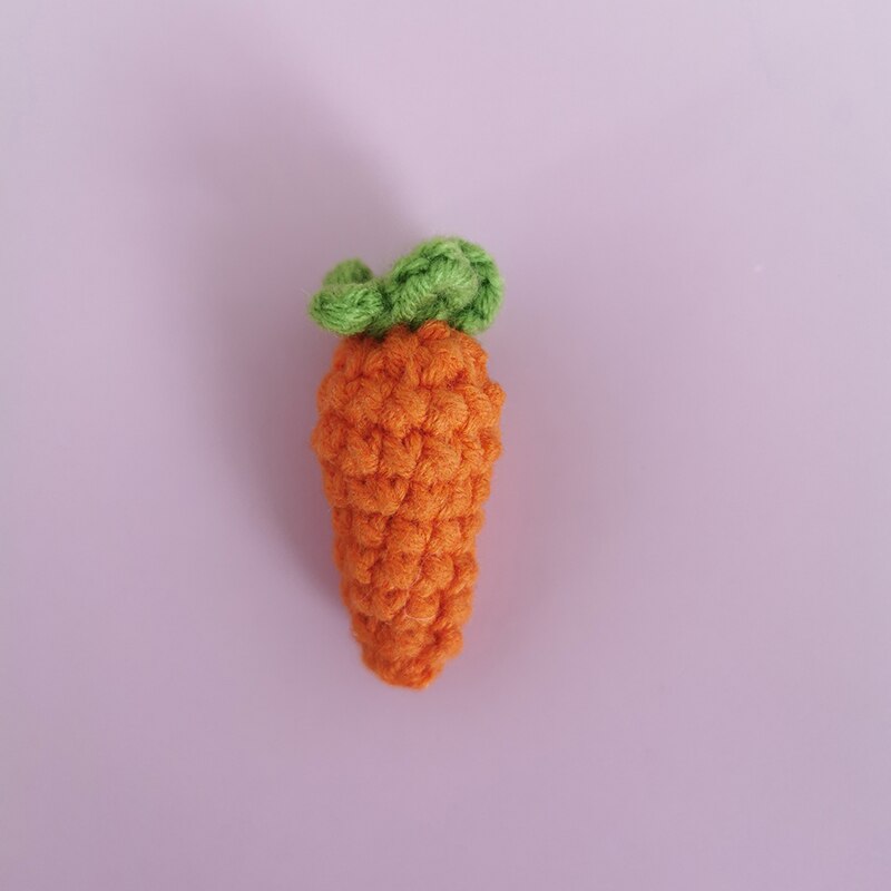 Leuke Cartoon Gebreide Accessoires Diy Accessoire Hand Gehaakte Baby Baby Speelgoed Doek Hoed Decoraties Wortel Aardbei Beer: Thin Carrot