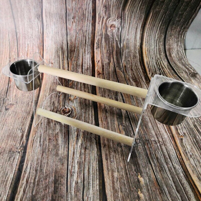 Fågellekställ cockatiel lekplats gym lekhage triangulär fågelställ rackmatare för små medelstora papegojor