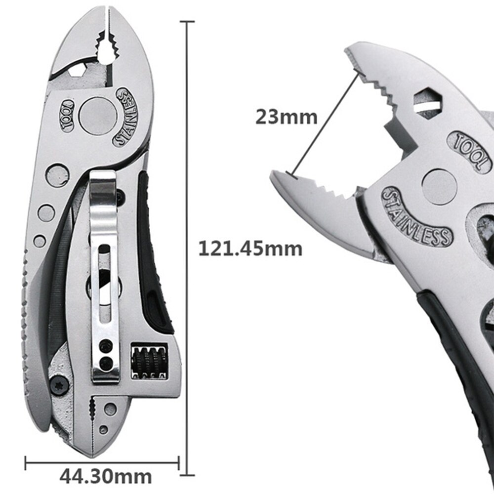 Multi-function Universal Tool Folding Plier Adjustable Wrench Wire stripper Cutter Bottle Openers Mini Outdoor Emergency Tool